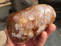 Polished Ocean Flower Agate Standing Free Forms  x 3 From Madagascar - Toprock Gemstones and Minerals