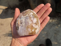 Polished Ocean Flower Agate Standing Free Forms  x 3 From Madagascar - Toprock Gemstones and Minerals