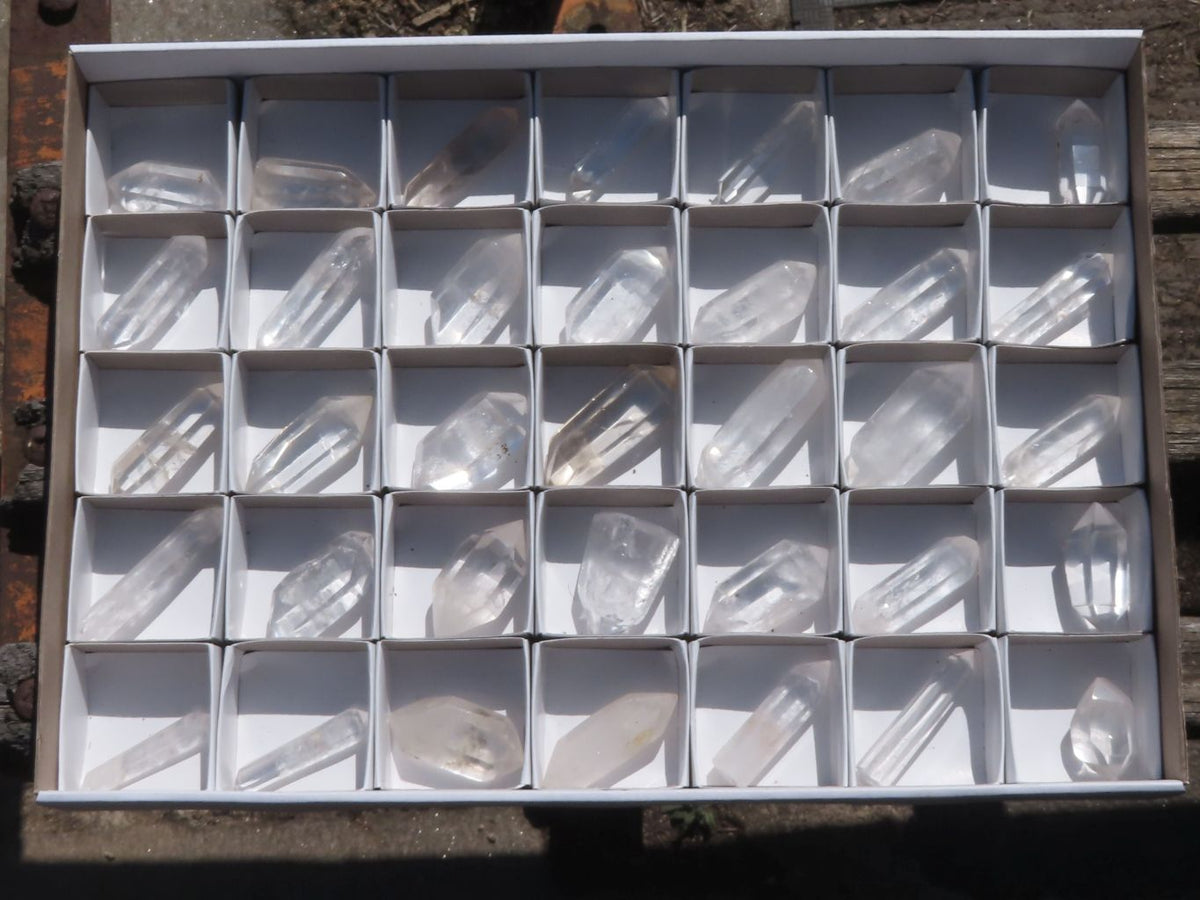 Polished Double Terminated Semi Optic Quartz Crystals x 35 From Madagascar - TopRock