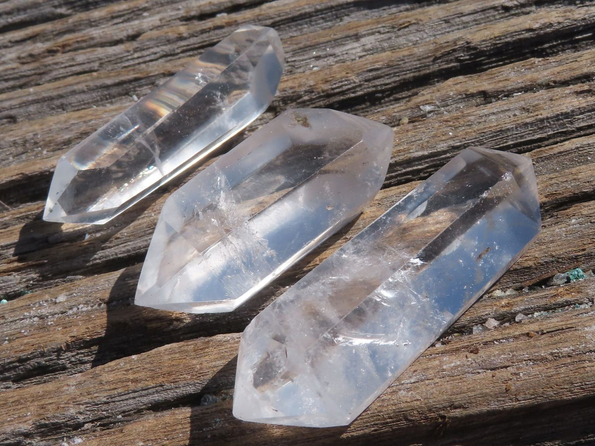 Polished Double Terminated Semi Optic Quartz Crystals x 35 From Madagascar - TopRock