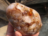 Polished Ocean Flower Agate Standing Free Forms  x 3 From Madagascar - Toprock Gemstones and Minerals