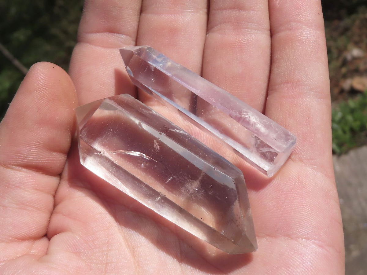 Polished Double Terminated Semi Optic Quartz Crystals x 35 From Madagascar - TopRock