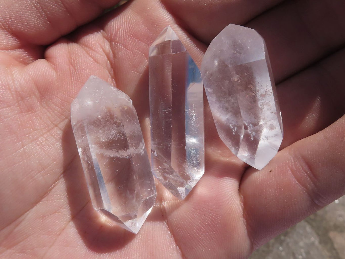 Polished Double Terminated Optic Quartz Crystals x 35 From Madagascar - TopRock