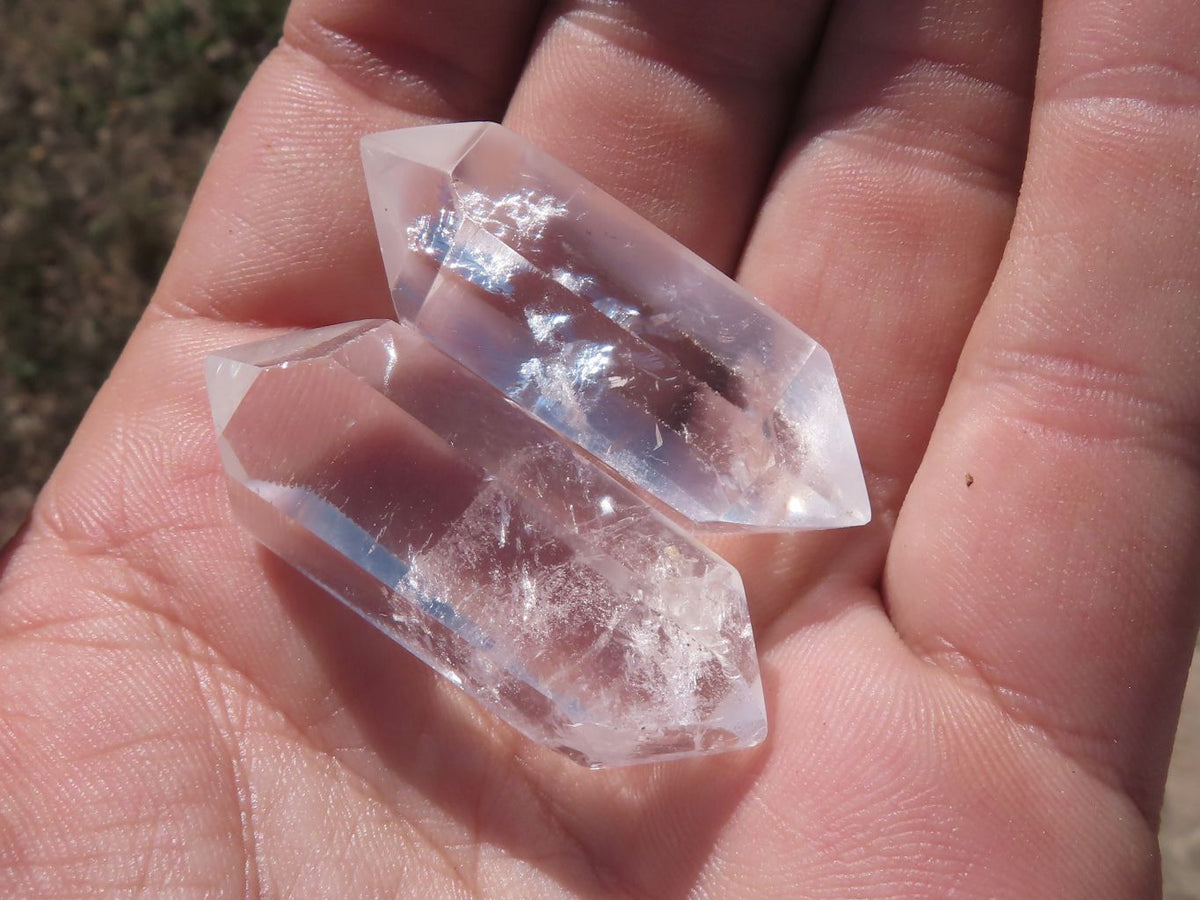 Polished Double Terminated Optic Quartz Crystals x 35 From Madagascar - TopRock