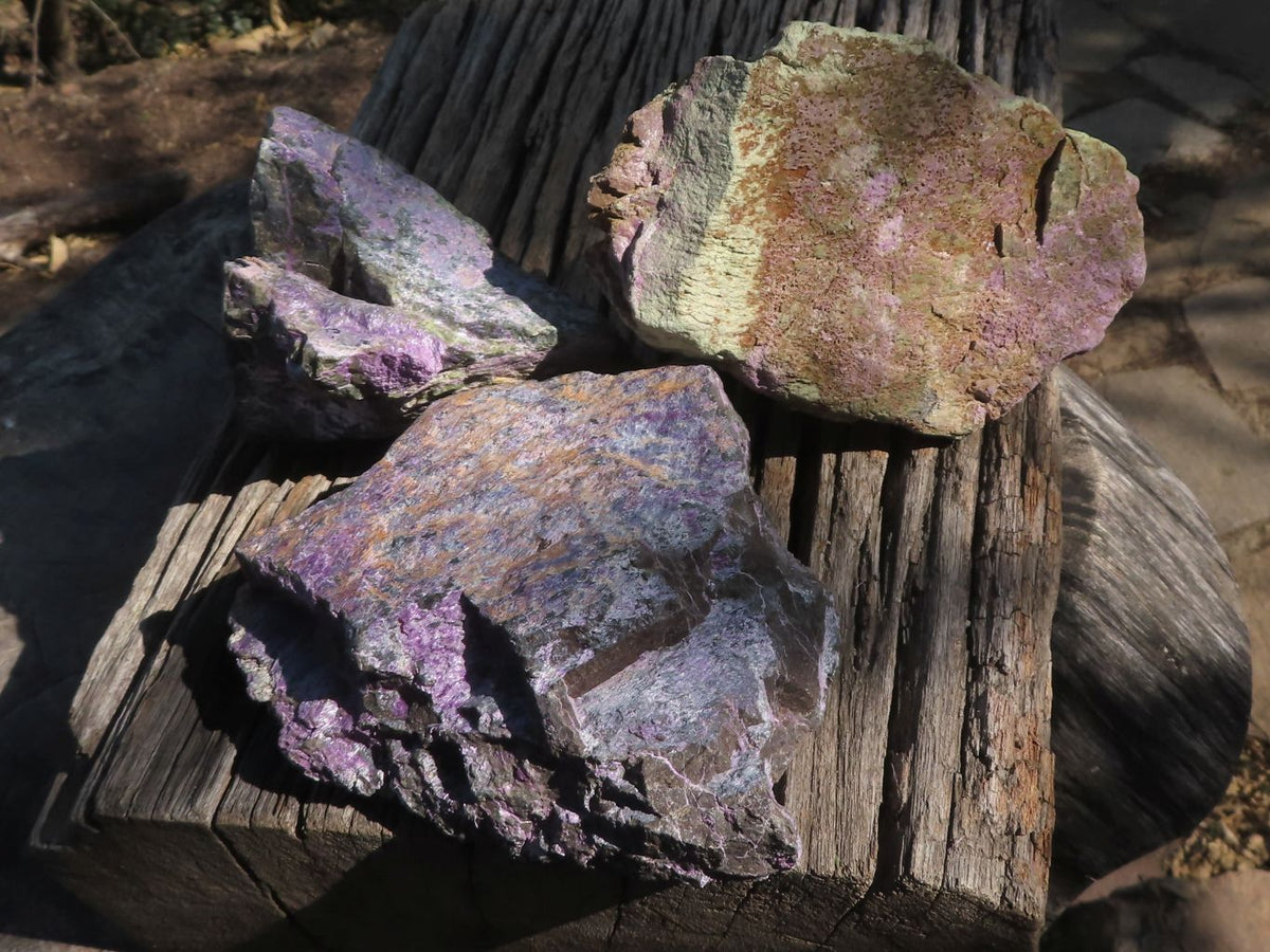Natural Large Silky Stichtite & Serpentine Specimens x 3 From Barberton, South Africa - TopRock