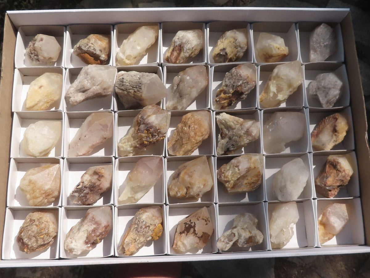 Natural Single Pineapple Quartz Crystals x 35 From Antsirabe, Madagascar - TopRock