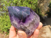 Polished Chevron Amethyst Points x 2 From Zambia - Toprock Gemstones and Minerals
