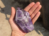 Polished Chevron Amethyst Points x 2 From Zambia - Toprock Gemstones and Minerals