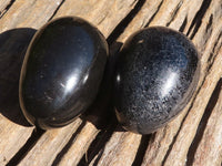 Polished Schorl Black Tourmaline Eggs  x 6 From Madagascar - Toprock Gemstones and Minerals