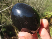 Polished Schorl Black Tourmaline Eggs  x 6 From Madagascar - Toprock Gemstones and Minerals