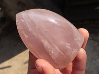Polished Gemmy Rose Quartz Standing Free Forms x 6 From Madagascar - Toprock Gemstones and Minerals