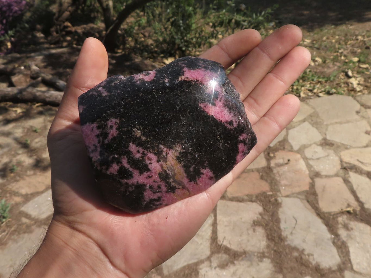 Polished One Side Polished Rhodonite Free Forms x 5 From Ambatondrazaka, Madagascar - TopRock