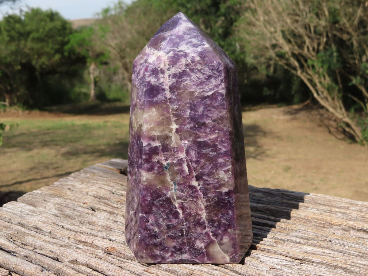 Polished Large Stumpy Stunning Purple Lepidolite Towers x 2 From Madagascar - TopRock