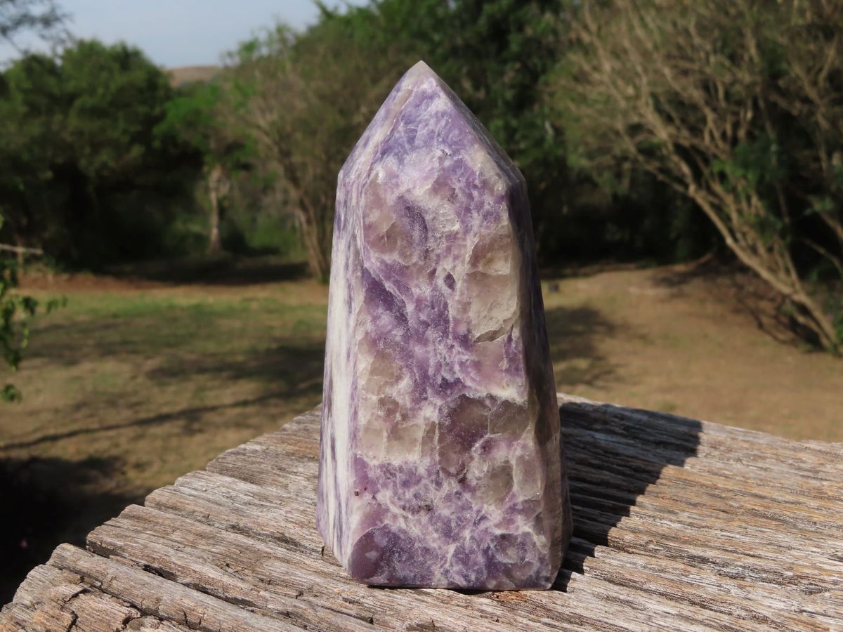 Polished Large Stumpy Stunning Purple Lepidolite Towers x 2 From Madagascar - TopRock