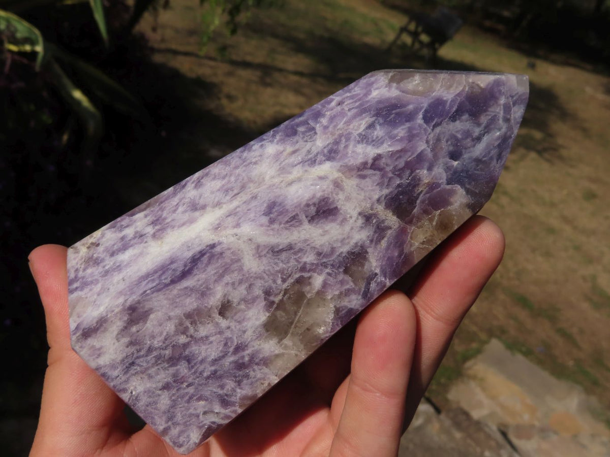 Polished Large Stumpy Stunning Purple Lepidolite Towers x 2 From Madagascar - TopRock