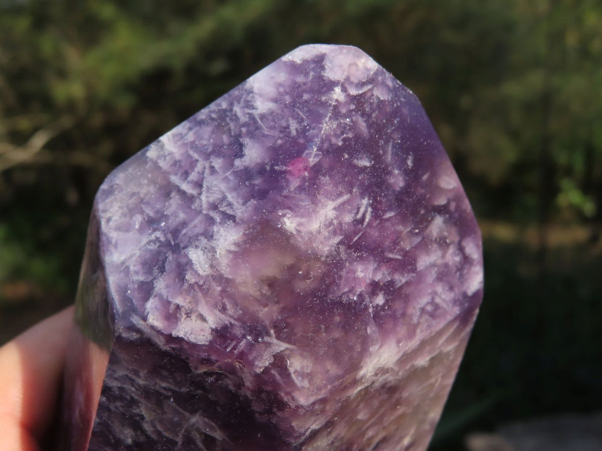 Polished Large Stumpy Stunning Purple Lepidolite Towers x 2 From Madagascar - TopRock
