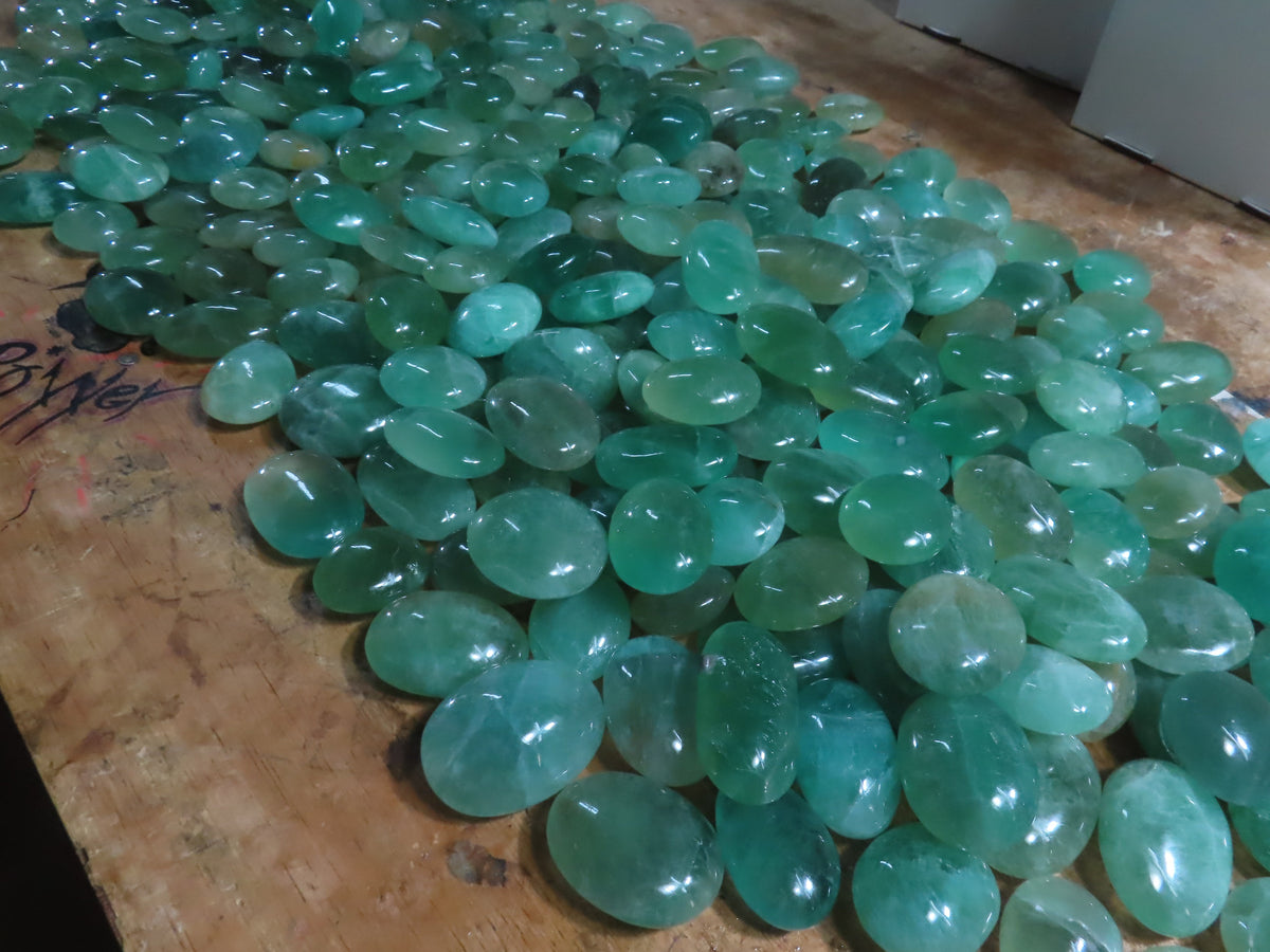 Polished Emerald Fluorite Gallets (Palm Stones) - sold per kg - From Madagascar - TopRock
