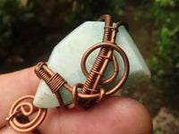 Polished Mixed Copper Wire Wrapped Jewellery Pendants x 6 From Southern Africa - TopRock