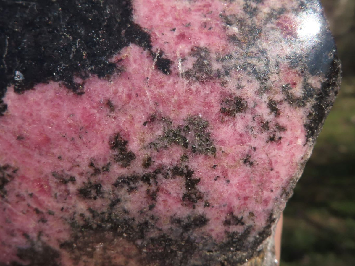 Polished Half Polished Pink & Black Rhodonite Pieces x 4 From Ambindavato, Madagascar - TopRock