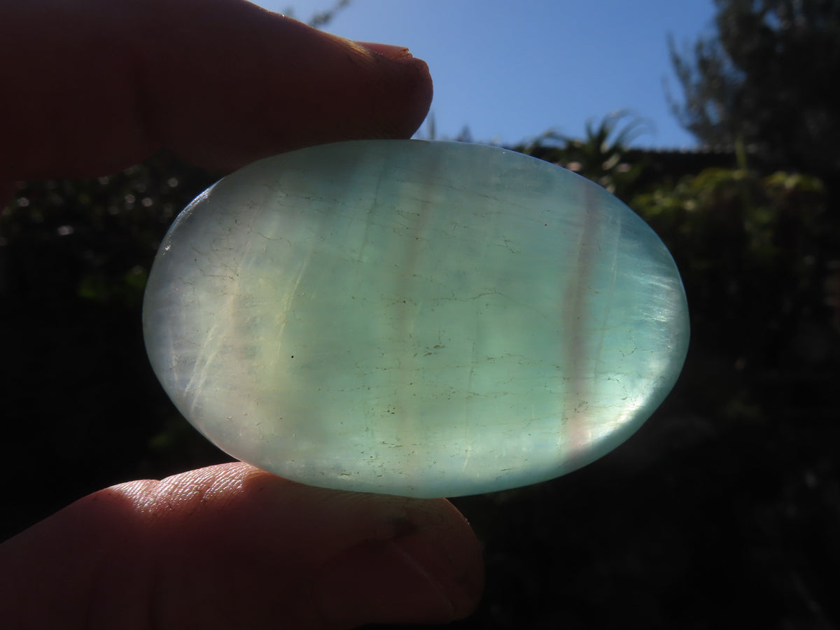 Polished Emerald Fluorite Gallets (Palm Stones) - sold per kg - From Madagascar - TopRock