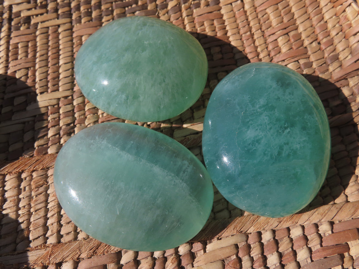 Polished Emerald Fluorite Gallets (Palm Stones) - sold per kg - From Madagascar - TopRock