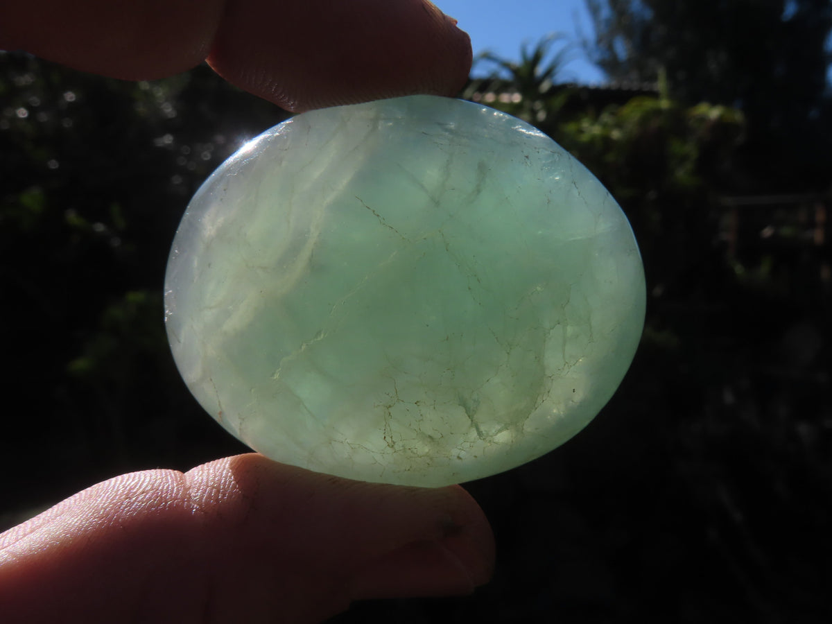 Polished Emerald Fluorite Gallets (Palm Stones) - sold per kg - From Madagascar - TopRock