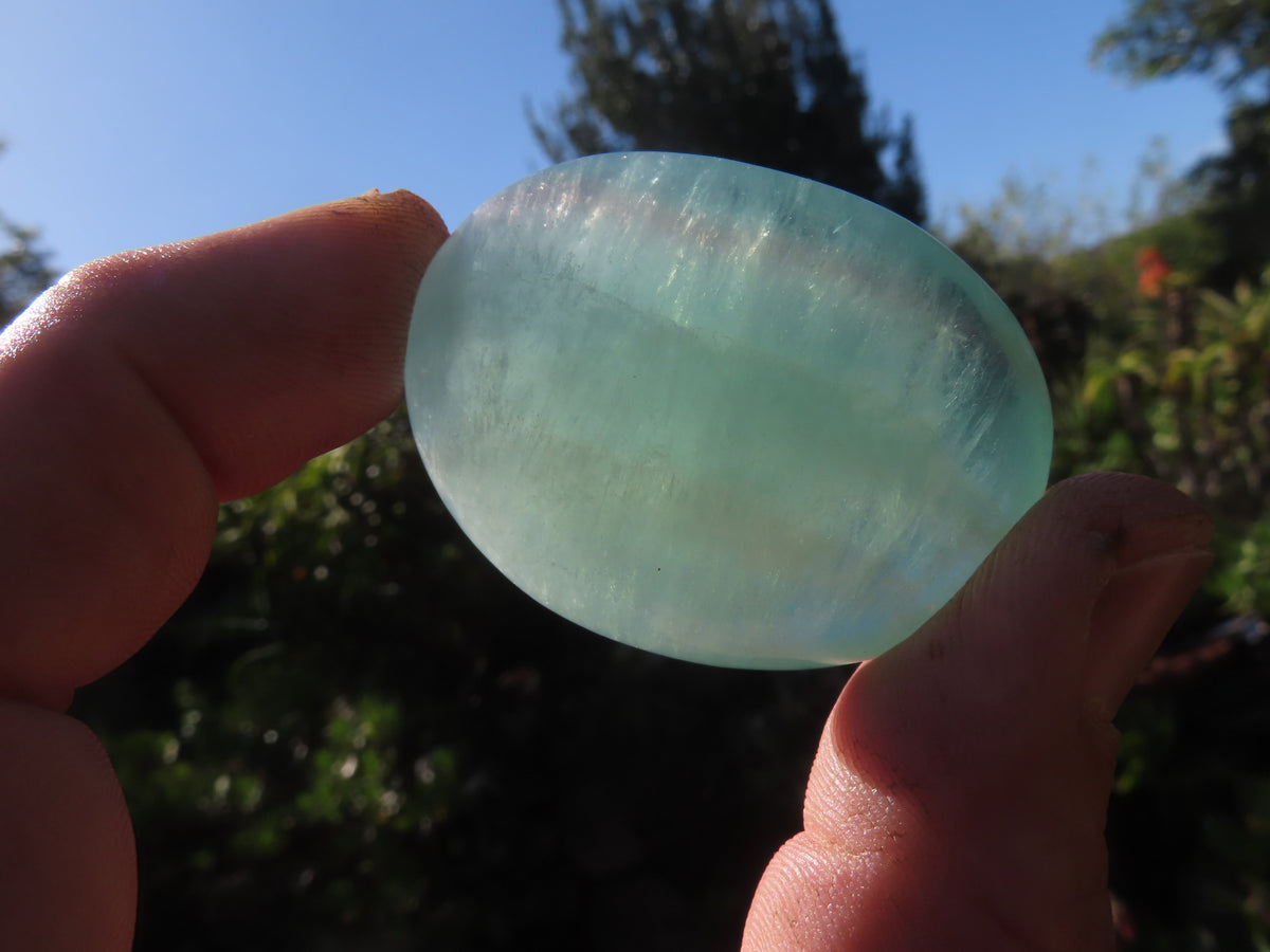 Polished Emerald Fluorite Gallets (Palm Stones) - sold per kg - From Madagascar - TopRock