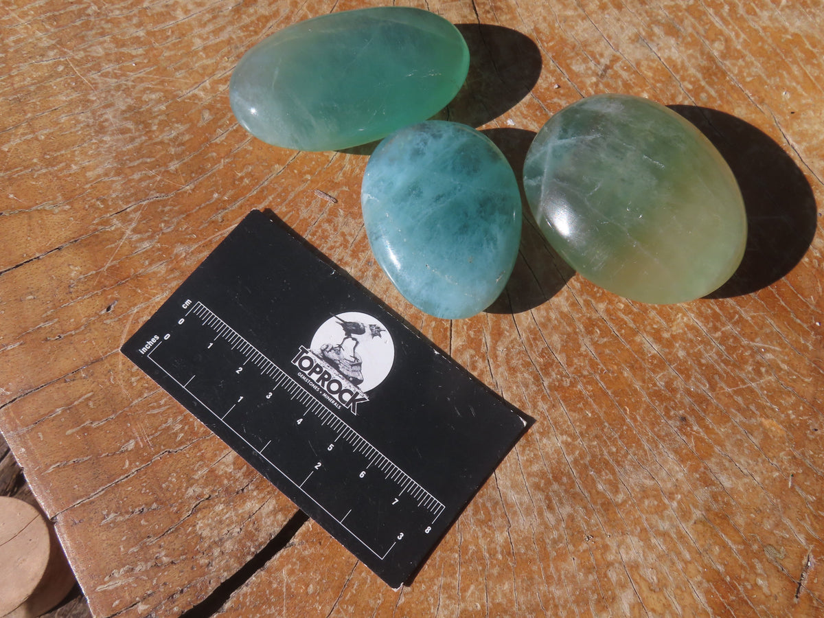 Polished Emerald Fluorite Gallets (Palm Stones) - sold per kg - From Madagascar - TopRock