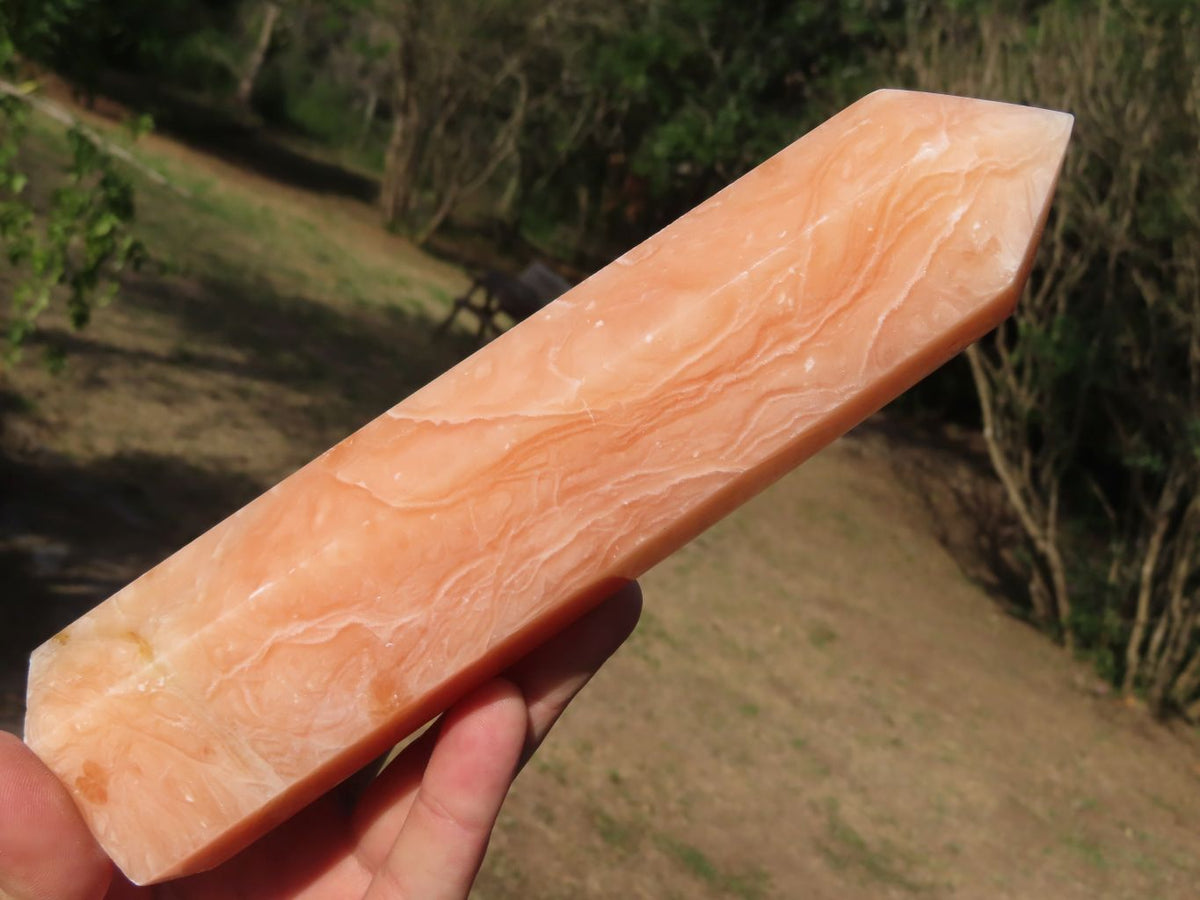 Polished Tall Orange Calcite Towers (Best Quality in Decades!) x 2 From Madagascar - TopRock