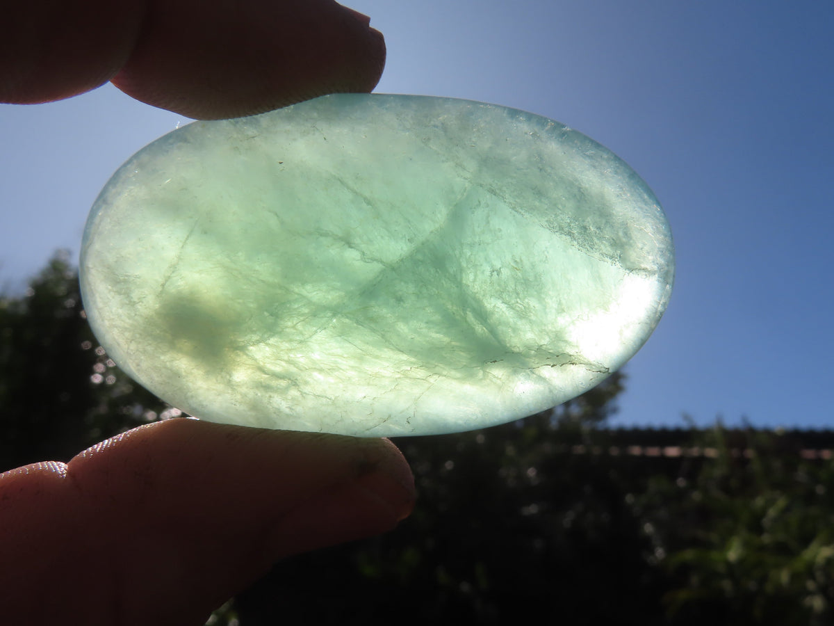 Polished Emerald Fluorite Gallets (Palm Stones) - sold per kg - From Madagascar - TopRock