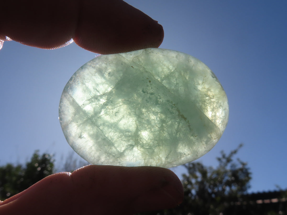 Polished Emerald Fluorite Gallets (Palm Stones) - sold per kg - From Madagascar - TopRock