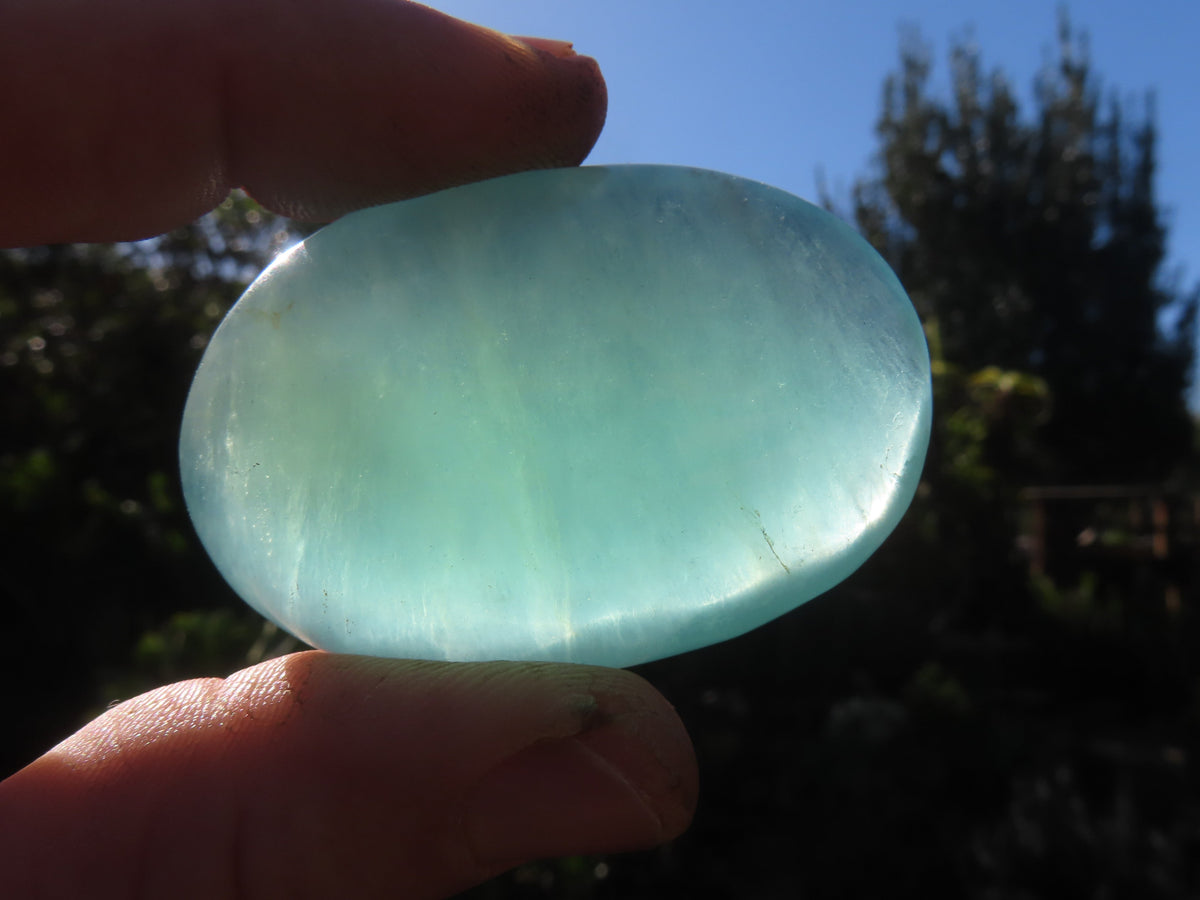 Polished Emerald Fluorite Gallets (Palm Stones) - sold per kg - From Madagascar - TopRock