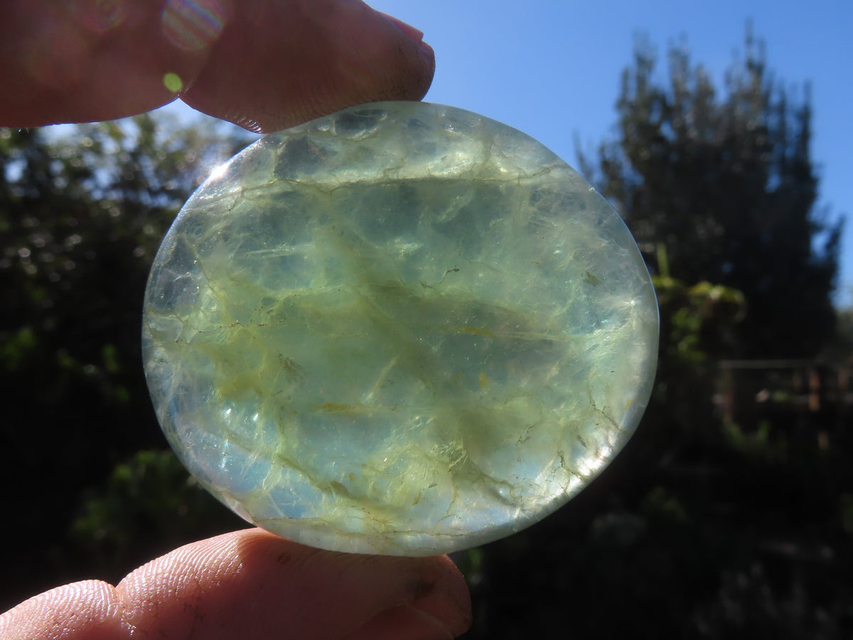 Polished Emerald Fluorite Gallets (Palm Stones) - sold per kg - From Madagascar - TopRock