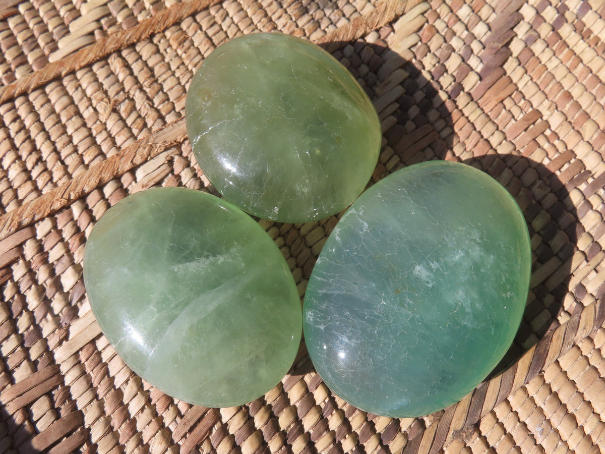 Polished Emerald Fluorite Gallets (Palm Stones) - sold per kg - From Madagascar - TopRock