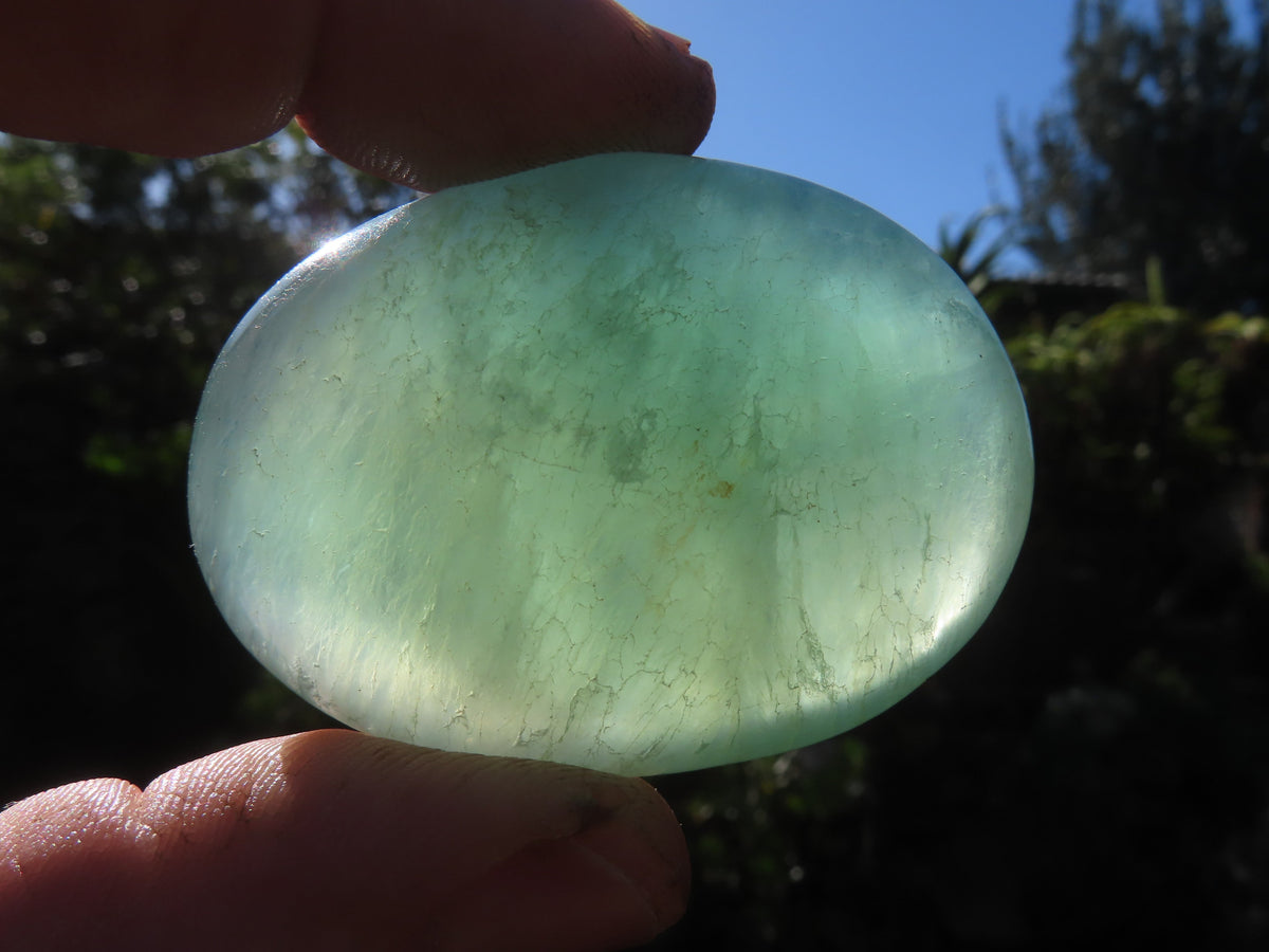 Polished Emerald Fluorite Gallets (Palm Stones) - sold per kg - From Madagascar - TopRock