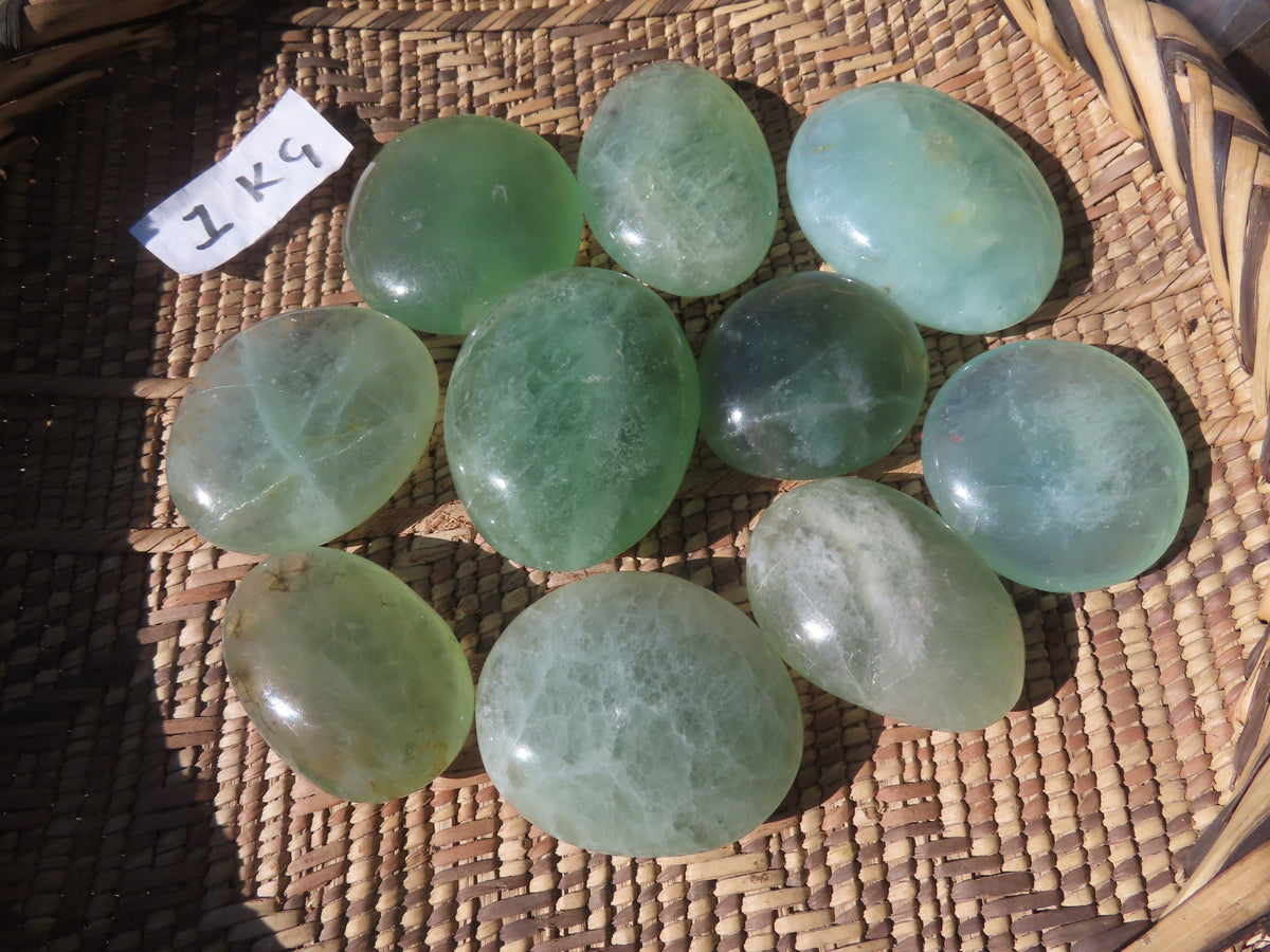 Polished Emerald Fluorite Gallets (Palm Stones) - sold per kg - From Madagascar - TopRock
