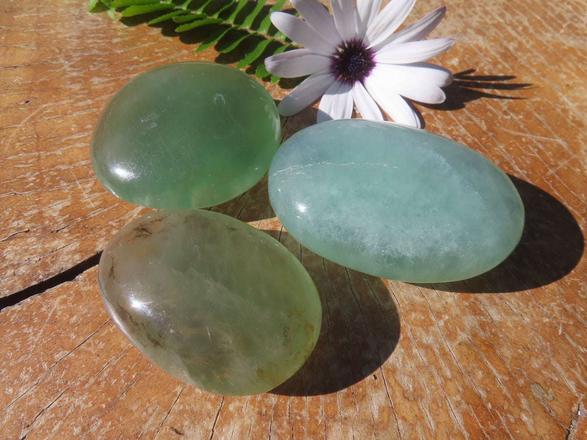 Polished Emerald Fluorite Gallets (Palm Stones) - sold per kg - From Madagascar - TopRock
