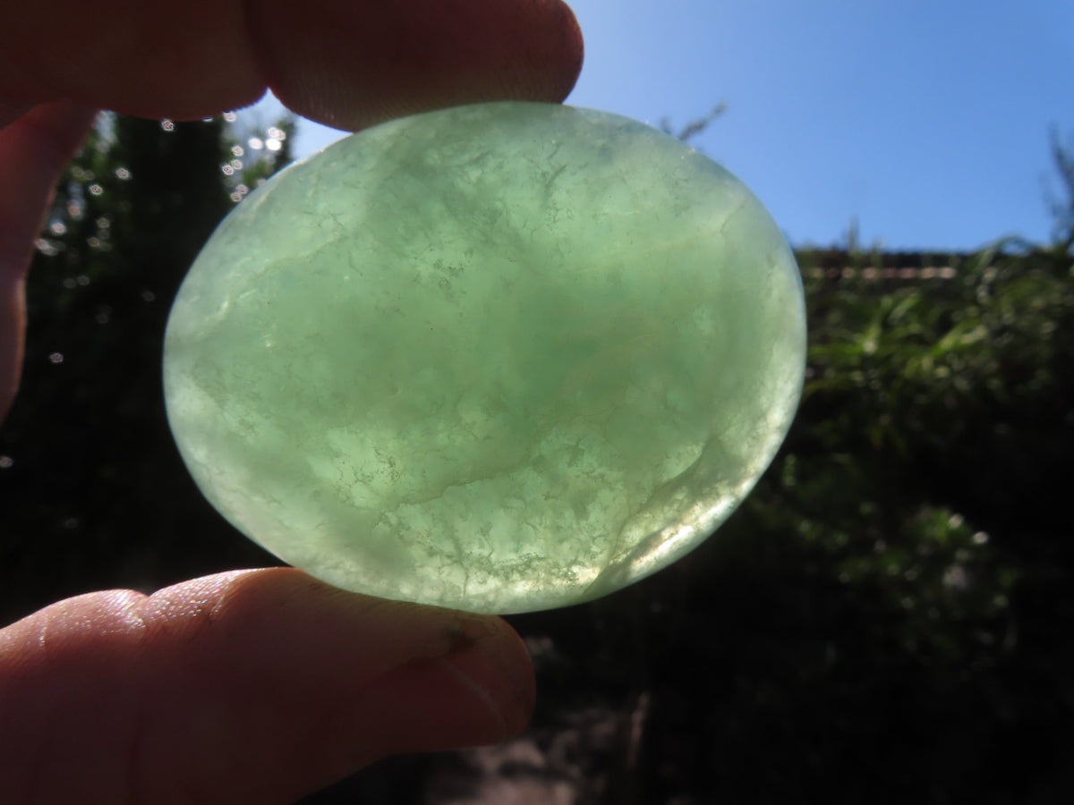 Polished Emerald Fluorite Gallets (Palm Stones) - sold per kg - From Madagascar - TopRock