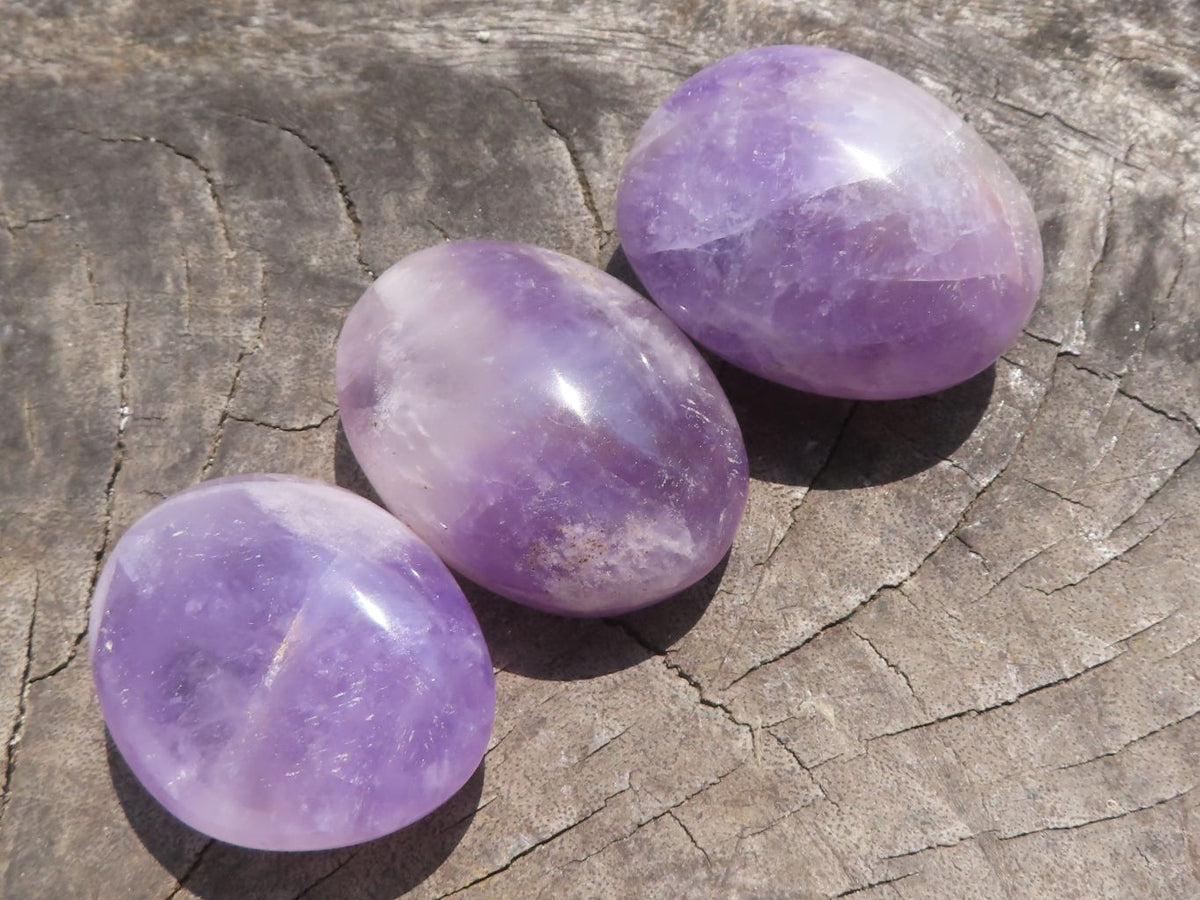 Polished Dream Amethyst Palm Stones x 20 From Madagascar - TopRock