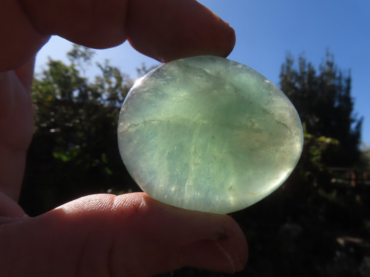 Polished Emerald Fluorite Gallets (Palm Stones) - sold per kg - From Madagascar - TopRock