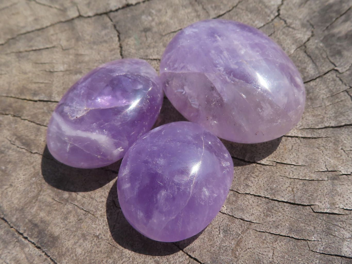 Polished Dream Amethyst Palm Stones x 20 From Madagascar - TopRock