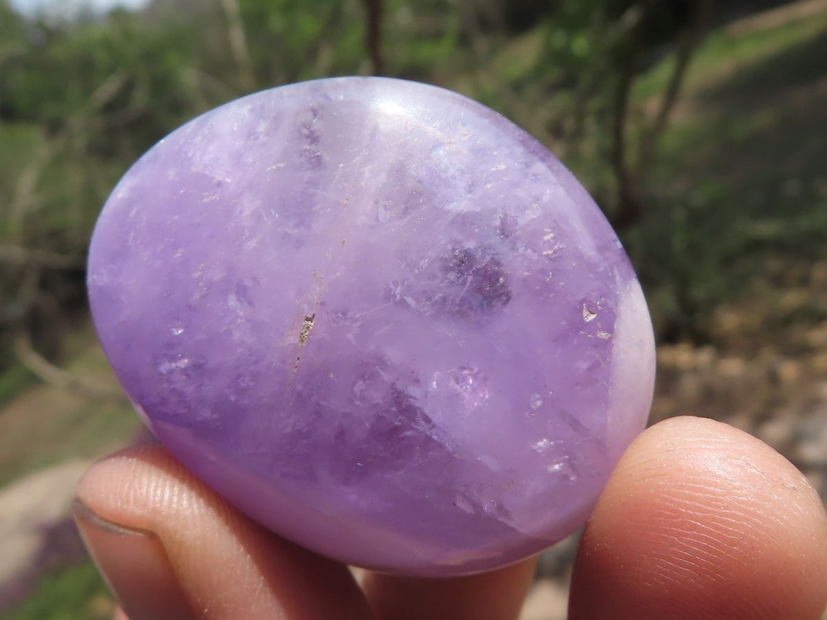 Polished Dream Amethyst Palm Stones x 20 From Madagascar - TopRock