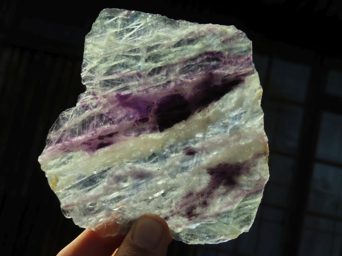 Polished Semi Translucent Watermelon Fluorite Slices x 2 From Uis, Namibia - TopRock