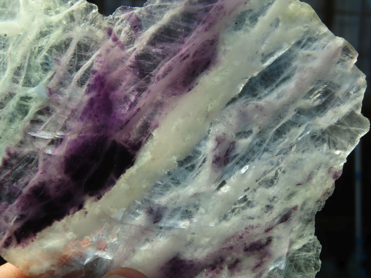 Polished Semi Translucent Watermelon Fluorite Slices x 2 From Uis, Namibia - TopRock