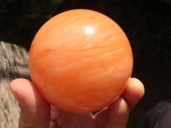 Polished Orange Twist Calcite Spheres  x 2 From Maevantanana, Madagascar - TopRock