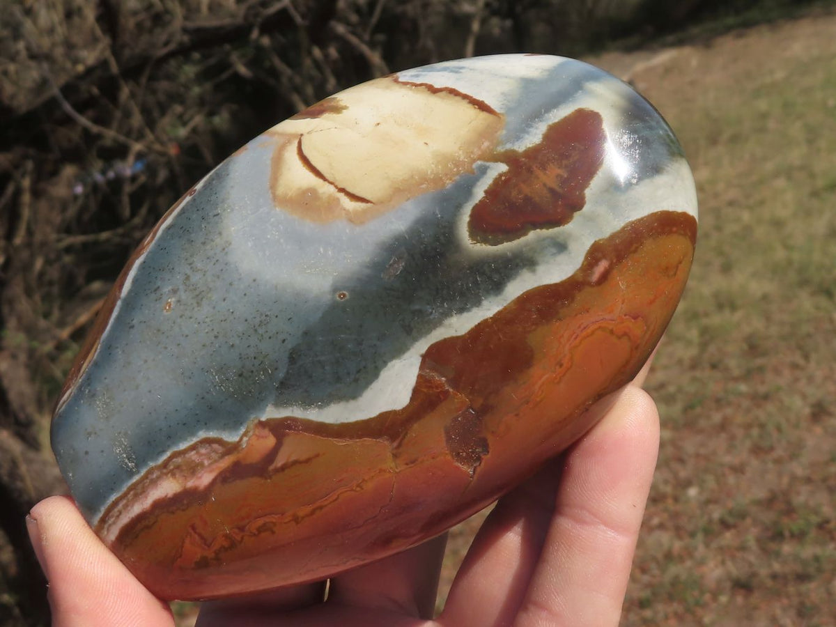 Polished Polychrome Jasper Standing Free Forms x 2 From Mahajanga, Madagascar - TopRock