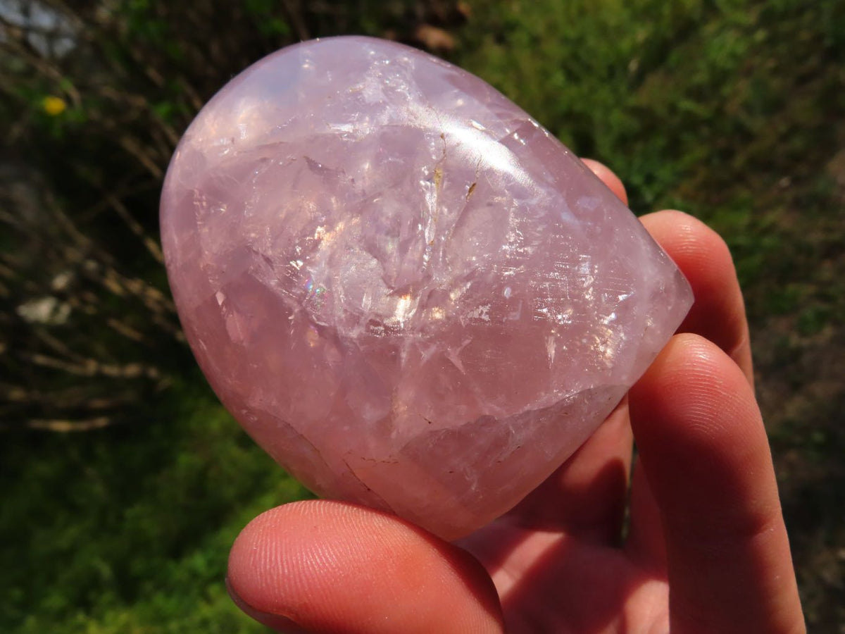 Polished Rose Quartz Standing Free Form, Malachite, Quartz Crystal Sphere, Cupro Zoisite Free Form, Lazulite Heart & Red Sashe River Agate x 6 From Southern Africa - TopRock