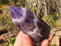 Polished Chevron Amethyst Points x 6 From Zambia - Toprock Gemstones and Minerals