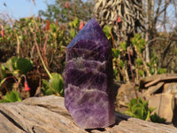 Polished Chevron Amethyst Points x 6 From Zambia - Toprock Gemstones and Minerals