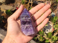 Polished Chevron Amethyst Points x 6 From Zambia - Toprock Gemstones and Minerals